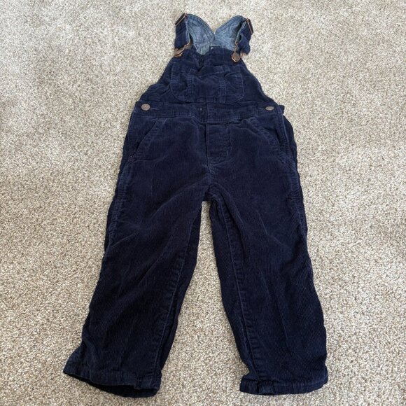 GAP Denim Kids Corduroy Overalls Navy Blue Size 2T - Picture 2 of 8